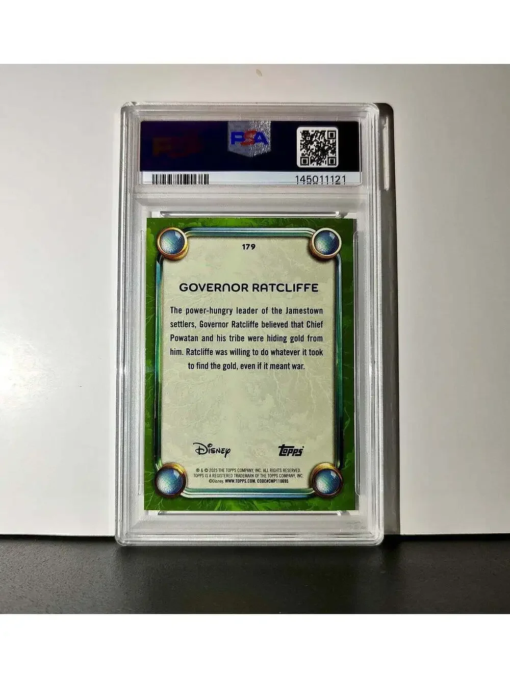 Governor Ratcliffe 2025 Topps Disney #179 Card Pocahontas PSA 8 NM-MT
